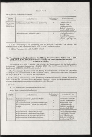 Verordnungsblatt für die Dienstbereiche der Bundesministerien für Unterricht und kulturelle Angelegenheiten bzw. Wissenschaft und Verkehr 20010701 Seite: 11