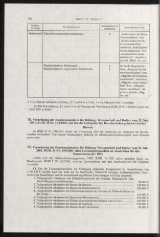 Verordnungsblatt für die Dienstbereiche der Bundesministerien für Unterricht und kulturelle Angelegenheiten bzw. Wissenschaft und Verkehr 20010701 Seite: 12