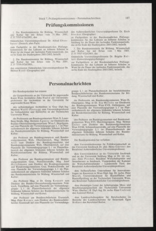 Verordnungsblatt für die Dienstbereiche der Bundesministerien für Unterricht und kulturelle Angelegenheiten bzw. Wissenschaft und Verkehr 20010701 Seite: 15