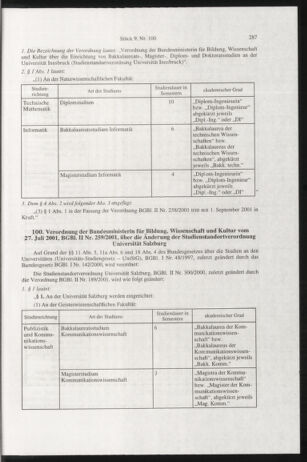 Verordnungsblatt für die Dienstbereiche der Bundesministerien für Unterricht und kulturelle Angelegenheiten bzw. Wissenschaft und Verkehr 20010901 Seite: 75