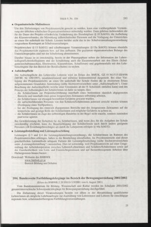 Verordnungsblatt für die Dienstbereiche der Bundesministerien für Unterricht und kulturelle Angelegenheiten bzw. Wissenschaft und Verkehr 20010901 Seite: 81