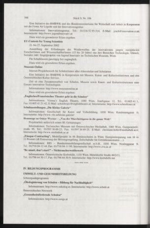 Verordnungsblatt für die Dienstbereiche der Bundesministerien für Unterricht und kulturelle Angelegenheiten bzw. Wissenschaft und Verkehr 20010901 Seite: 94