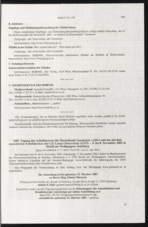 Verordnungsblatt für die Dienstbereiche der Bundesministerien für Unterricht und kulturelle Angelegenheiten bzw. Wissenschaft und Verkehr 20010901 Seite: 97