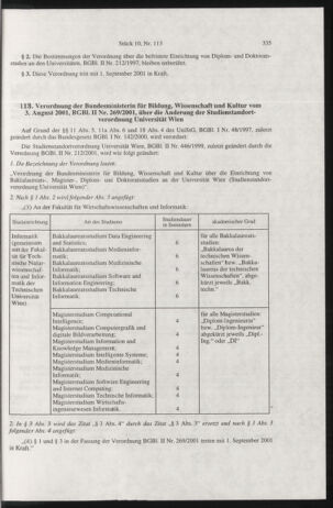 Verordnungsblatt für die Dienstbereiche der Bundesministerien für Unterricht und kulturelle Angelegenheiten bzw. Wissenschaft und Verkehr 20011001 Seite: 11