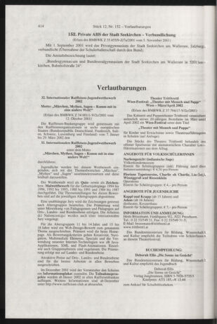 Verordnungsblatt für die Dienstbereiche der Bundesministerien für Unterricht und kulturelle Angelegenheiten bzw. Wissenschaft und Verkehr 20011201 Seite: 14