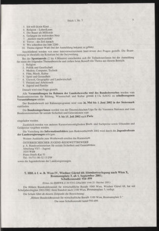 Verordnungsblatt für die Dienstbereiche der Bundesministerien für Unterricht und kulturelle Angelegenheiten bzw. Wissenschaft und Verkehr 20020101 Seite: 5