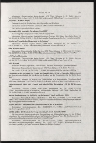 Verordnungsblatt für die Dienstbereiche der Bundesministerien für Unterricht und kulturelle Angelegenheiten bzw. Wissenschaft und Verkehr 20020901 Seite: 15