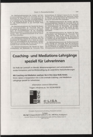 Verordnungsblatt für die Dienstbereiche der Bundesministerien für Unterricht und kulturelle Angelegenheiten bzw. Wissenschaft und Verkehr 20021101 Seite: 23