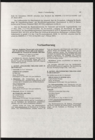 Verordnungsblatt für die Dienstbereiche der Bundesministerien für Unterricht und kulturelle Angelegenheiten bzw. Wissenschaft und Verkehr 20030401 Seite: 13