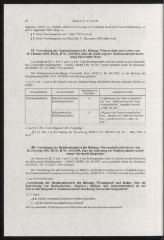 Verordnungsblatt für die Dienstbereiche der Bundesministerien für Unterricht und kulturelle Angelegenheiten bzw. Wissenschaft und Verkehr 20030401 Seite: 4