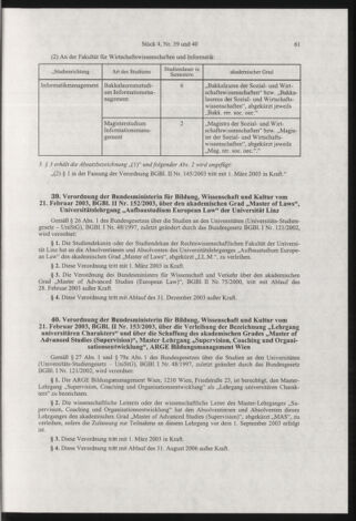 Verordnungsblatt für die Dienstbereiche der Bundesministerien für Unterricht und kulturelle Angelegenheiten bzw. Wissenschaft und Verkehr 20030401 Seite: 5