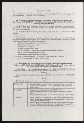 Verordnungsblatt für die Dienstbereiche der Bundesministerien für Unterricht und kulturelle Angelegenheiten bzw. Wissenschaft und Verkehr 20030401 Seite: 8