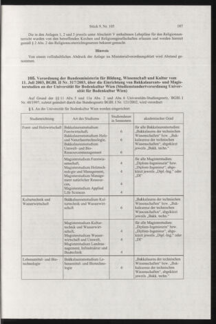 Verordnungsblatt für die Dienstbereiche der Bundesministerien für Unterricht und kulturelle Angelegenheiten bzw. Wissenschaft und Verkehr 20030901 Seite: 3