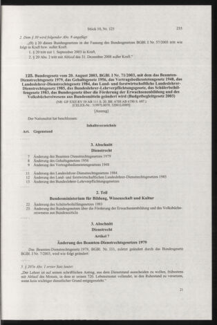 Verordnungsblatt für die Dienstbereiche der Bundesministerien für Unterricht und kulturelle Angelegenheiten bzw. Wissenschaft und Verkehr 20031001 Seite: 3