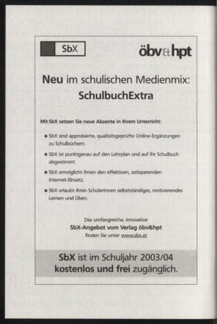 Verordnungsblatt für die Dienstbereiche der Bundesministerien für Unterricht und kulturelle Angelegenheiten bzw. Wissenschaft und Verkehr 20031001 Seite: 50