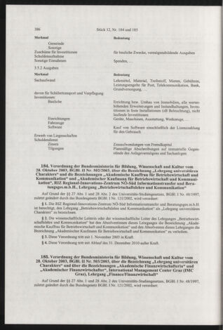 Verordnungsblatt für die Dienstbereiche der Bundesministerien für Unterricht und kulturelle Angelegenheiten bzw. Wissenschaft und Verkehr 20031201 Seite: 48