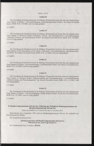 Verordnungsblatt für die Dienstbereiche der Bundesministerien für Unterricht und kulturelle Angelegenheiten bzw. Wissenschaft und Verkehr 20040101 Seite: 41