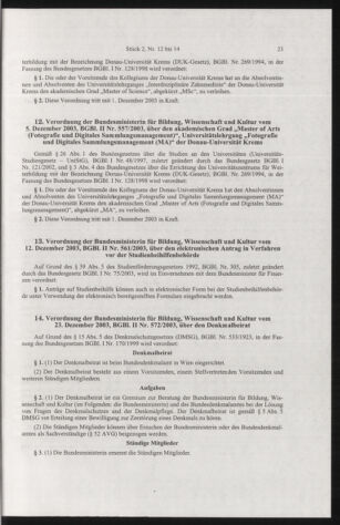 Verordnungsblatt für die Dienstbereiche der Bundesministerien für Unterricht und kulturelle Angelegenheiten bzw. Wissenschaft und Verkehr 20040201 Seite: 5