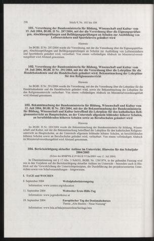 Verordnungsblatt für die Dienstbereiche der Bundesministerien für Unterricht und kulturelle Angelegenheiten bzw. Wissenschaft und Verkehr 20040901 Seite: 58