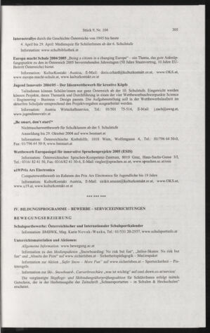 Verordnungsblatt für die Dienstbereiche der Bundesministerien für Unterricht und kulturelle Angelegenheiten bzw. Wissenschaft und Verkehr 20040901 Seite: 65