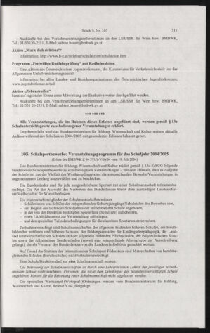 Verordnungsblatt für die Dienstbereiche der Bundesministerien für Unterricht und kulturelle Angelegenheiten bzw. Wissenschaft und Verkehr 20040901 Seite: 71