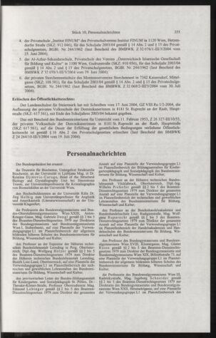 Verordnungsblatt für die Dienstbereiche der Bundesministerien für Unterricht und kulturelle Angelegenheiten bzw. Wissenschaft und Verkehr 20041001 Seite: 31