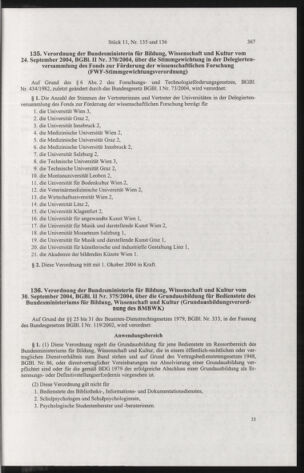 Verordnungsblatt für die Dienstbereiche der Bundesministerien für Unterricht und kulturelle Angelegenheiten bzw. Wissenschaft und Verkehr 20041101 Seite: 7