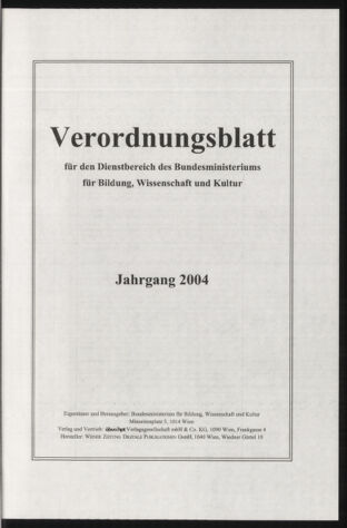 Verordnungsblatt für die Dienstbereiche der Bundesministerien für Unterricht und kulturelle Angelegenheiten bzw. Wissenschaft und Verkehr 20050101 Seite: 5