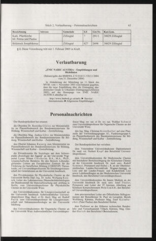 Verordnungsblatt für die Dienstbereiche der Bundesministerien für Unterricht und kulturelle Angelegenheiten bzw. Wissenschaft und Verkehr 20050201 Seite: 15