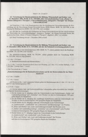 Verordnungsblatt für die Dienstbereiche der Bundesministerien für Unterricht und kulturelle Angelegenheiten bzw. Wissenschaft und Verkehr 20050301 Seite: 15