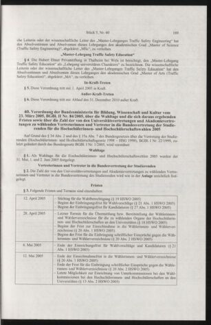 Verordnungsblatt für die Dienstbereiche der Bundesministerien für Unterricht und kulturelle Angelegenheiten bzw. Wissenschaft und Verkehr 20050501 Seite: 5