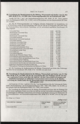 Verordnungsblatt für die Dienstbereiche der Bundesministerien für Unterricht und kulturelle Angelegenheiten bzw. Wissenschaft und Verkehr 20050701 Seite: 3