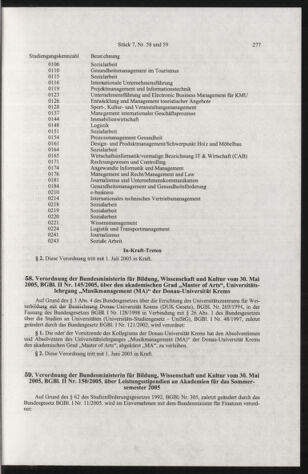 Verordnungsblatt für die Dienstbereiche der Bundesministerien für Unterricht und kulturelle Angelegenheiten bzw. Wissenschaft und Verkehr 20050701 Seite: 5