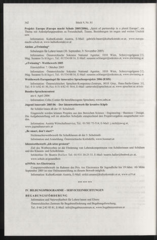 Verordnungsblatt für die Dienstbereiche der Bundesministerien für Unterricht und kulturelle Angelegenheiten bzw. Wissenschaft und Verkehr 20050901 Seite: 16