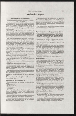 Verordnungsblatt für die Dienstbereiche der Bundesministerien für Unterricht und kulturelle Angelegenheiten bzw. Wissenschaft und Verkehr 20050901 Seite: 23