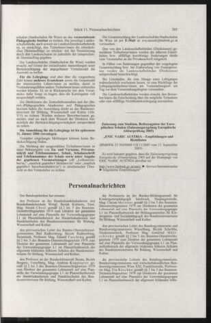 Verordnungsblatt für die Dienstbereiche der Bundesministerien für Unterricht und kulturelle Angelegenheiten bzw. Wissenschaft und Verkehr 20051101 Seite: 9