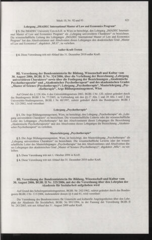 Verordnungsblatt für die Dienstbereiche der Bundesministerien für Unterricht und kulturelle Angelegenheiten bzw. Wissenschaft und Verkehr 20061001 Seite: 15