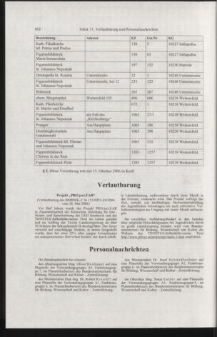 Verordnungsblatt für die Dienstbereiche der Bundesministerien für Unterricht und kulturelle Angelegenheiten bzw. Wissenschaft und Verkehr 20061101 Seite: 34