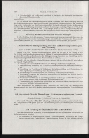 Verordnungsblatt für die Dienstbereiche der Bundesministerien für Unterricht und kulturelle Angelegenheiten bzw. Wissenschaft und Verkehr 20061201 Seite: 2