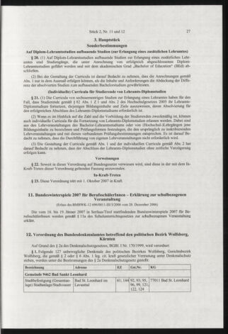 Verordnungsblatt für die Dienstbereiche der Bundesministerien für Unterricht und kulturelle Angelegenheiten bzw. Wissenschaft und Verkehr 20070201 Seite: 15