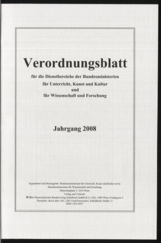 Verordnungsblatt für die Dienstbereiche der Bundesministerien für Unterricht und kulturelle Angelegenheiten bzw. Wissenschaft und Verkehr 20090101 Seite: 9