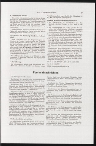 Verordnungsblatt für die Dienstbereiche der Bundesministerien für Unterricht und kulturelle Angelegenheiten bzw. Wissenschaft und Verkehr 20090201 Seite: 11