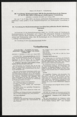 Verordnungsblatt für die Dienstbereiche der Bundesministerien für Unterricht und kulturelle Angelegenheiten bzw. Wissenschaft und Verkehr 20090301 Seite: 22