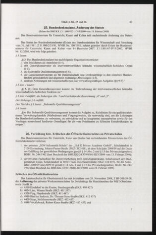 Verordnungsblatt für die Dienstbereiche der Bundesministerien für Unterricht und kulturelle Angelegenheiten bzw. Wissenschaft und Verkehr 20090401 Seite: 3