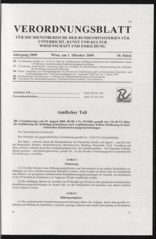 Verordnungsblatt für die Dienstbereiche der Bundesministerien für Unterricht und kulturelle Angelegenheiten bzw. Wissenschaft und Verkehr 20091001 Seite: 1