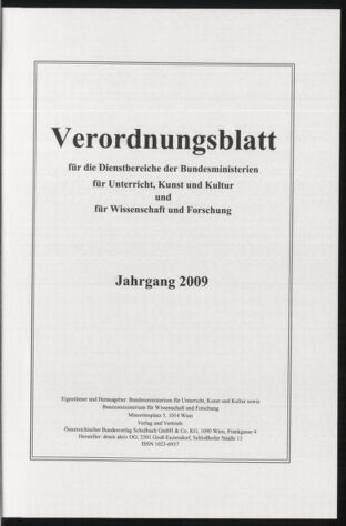 Verordnungsblatt für die Dienstbereiche der Bundesministerien für Unterricht und kulturelle Angelegenheiten bzw. Wissenschaft und Verkehr 20100101 Seite: 19