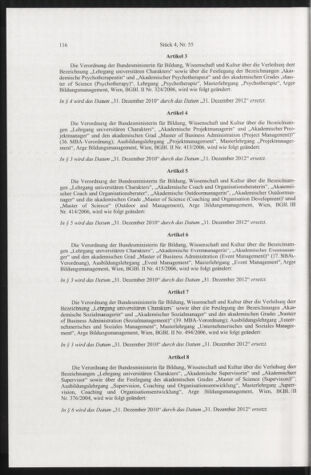 Verordnungsblatt für die Dienstbereiche der Bundesministerien für Unterricht und kulturelle Angelegenheiten bzw. Wissenschaft und Verkehr 20100401 Seite: 4