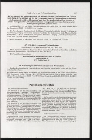 Verordnungsblatt für die Dienstbereiche der Bundesministerien für Unterricht und kulturelle Angelegenheiten bzw. Wissenschaft und Verkehr 20100401 Seite: 5