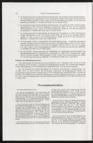 Verordnungsblatt für die Dienstbereiche der Bundesministerien für Unterricht und kulturelle Angelegenheiten bzw. Wissenschaft und Verkehr 20100501 Seite: 6