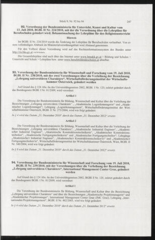 Verordnungsblatt für die Dienstbereiche der Bundesministerien für Unterricht und kulturelle Angelegenheiten bzw. Wissenschaft und Verkehr 20100901 Seite: 61